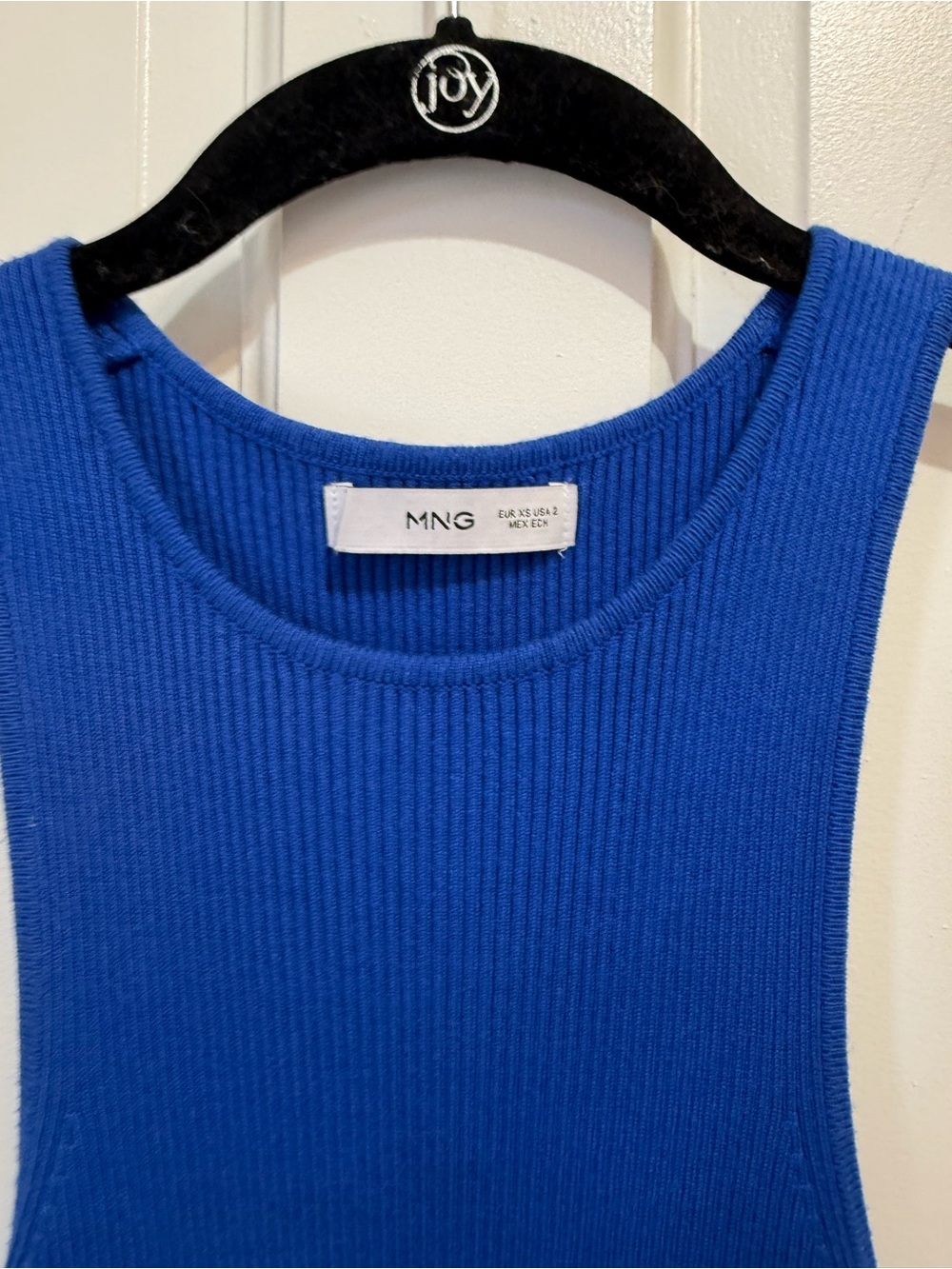 Mango Blue Ribbed Tank Mini Dress - Picture 3 of 8